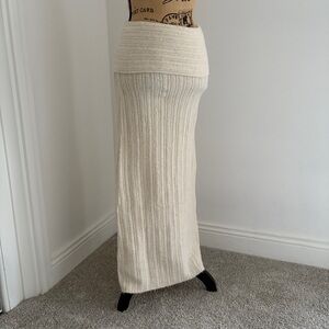 12th Tribe Knit Maxi Skirt, Beige, NWT
